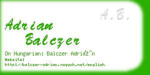 adrian balczer business card